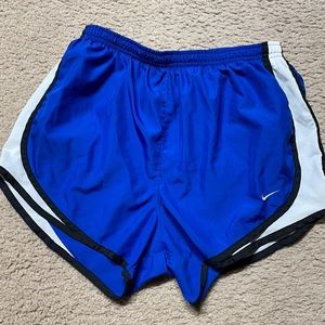 Nike run tempo short in blue black and white